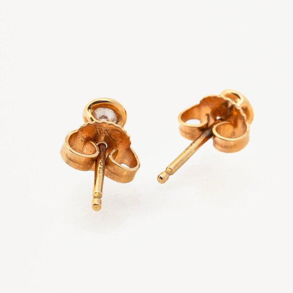 Tiffany & Co. Elsa Peretti Diamonds by the Yard 18k Gold Stud Earrings - Picture 3 of 6